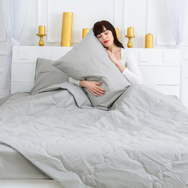 Фото - Ковдра літня двоспальна євро MirSon Ecosilk №2304 Light Gray 220x240 (2200003027938)