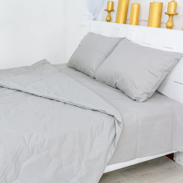 Фото - Ковдра літня двоспальна євро MirSon Ecosilk №2304 Light Gray 220x240 (2200003027938)
