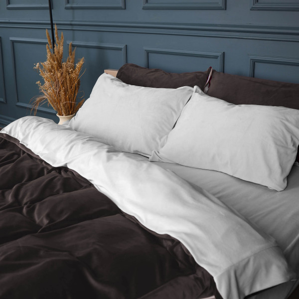 Фото - Комплект постільної білизни MirSon Winter Frost 28-0001+28-0003 Lilium Velvet 2х143х210 (2200004003450)