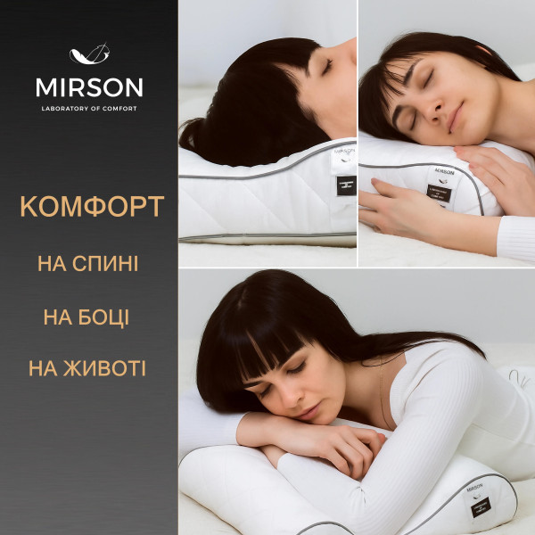 Фото - Подушка ортопедическая MirSon №6020 Steep Line Silver 58х40х10.5 (2200003261226)