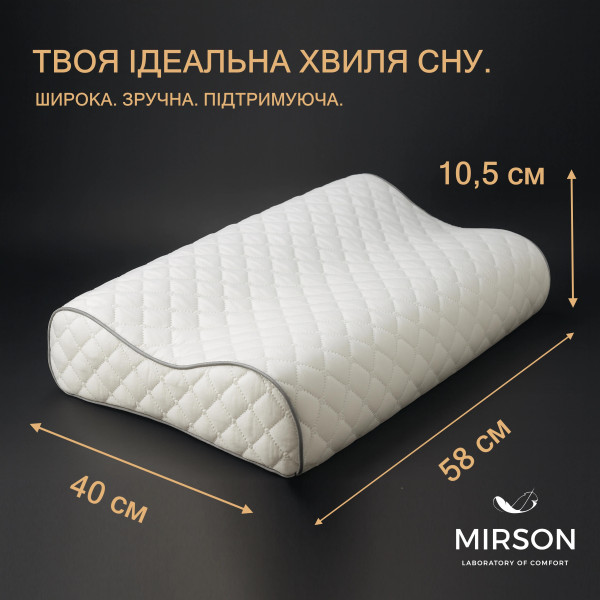 Фото - Подушка ортопедическая MirSon №6020 Steep Line Silver 58х40х10.5 (2200003261226)
