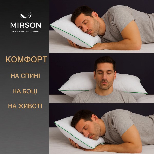 Фото - Подушка ортопедическая MirSon №6061 Steep Line Aloe Vera Men 59х43х12 (2200003261868)