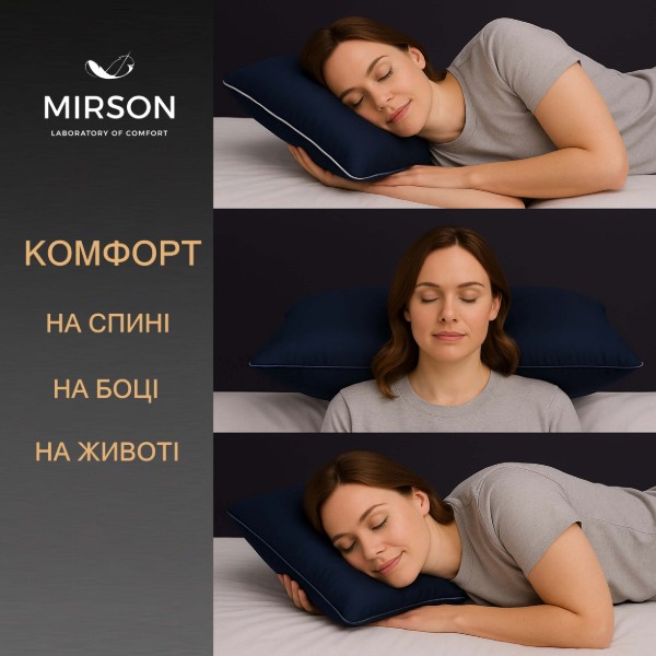 Фото - Подушка ортопедическая MirSon №6076 Delicate satin Ocean WoMen 59х43х10 (2200003262308)