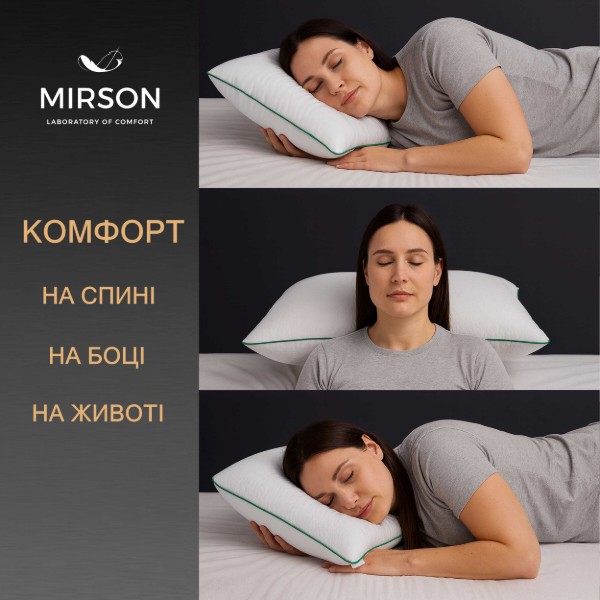 Фото - Подушка ортопедична MirSon №6080 Green nature Dorotea WoMen 59х43х10 (2200003262346)