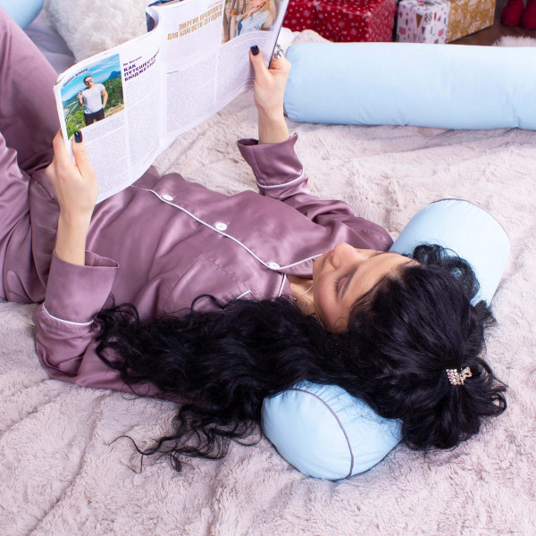 Фото - Подушка валик MirSon №8109 Naturale Line 14-4121 Blanco EcoSilk 100х20 см (2200006247999)