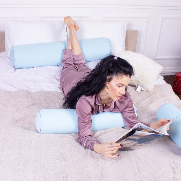 Фото - Подушка валик MirSon №8536 Naturale Line 14-4121 Blanco 100% Memory 15x50 см (2200006340454)