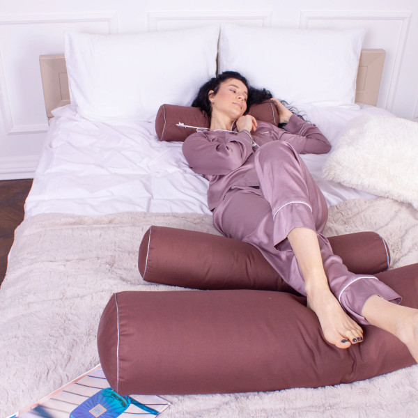 Фото - Подушка валик MirSon №8578 Naturale Line 19-1217 Chocolate Perla Полістирол 60х20 см (2200006345992)