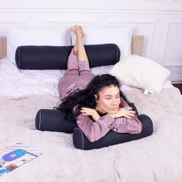 Фото - Подушка валик MirSon №8518 Naturale Line 16-9000 Black Stone 50% Memory 60х16 см (2200006342380)