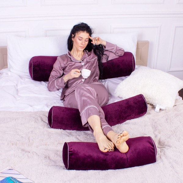 Фото - Подушка валик MirSon №8393 Velvet Line 28-0002 Excalibur BamBoo 100х16 см (2200006253471)