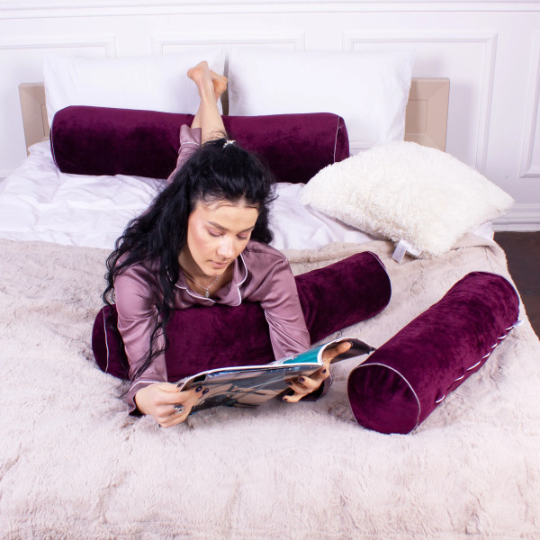 Фото - Подушка валик MirSon №8393 Velvet Line 28-0002 Excalibur BamBoo 100х16 см (2200006253471)