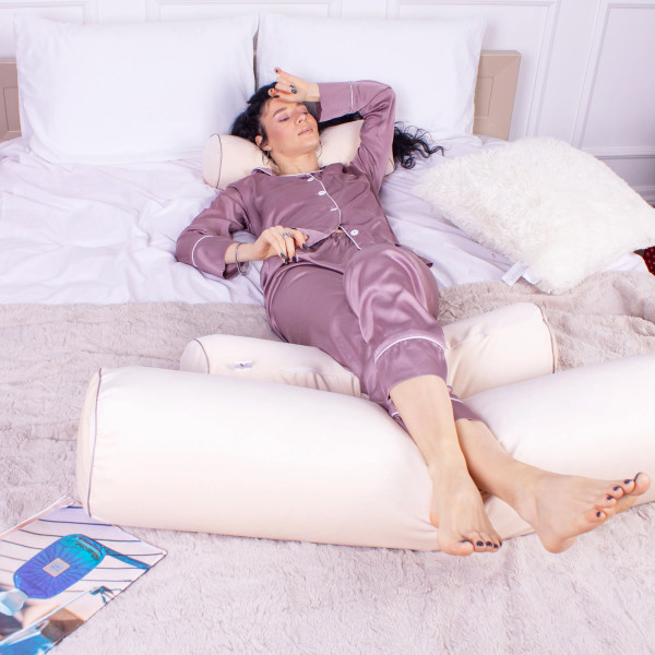 Фото - Подушка валик MirSon №8395 Velvet Line 28-0004 Cream BamBoo 100х20 см (2200006253600)