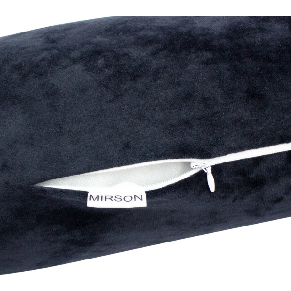 Фото - Подушка валик MirSon №8558 Velvet Line 28-0007 Black 100% Memory 60х20 см (2200006344797)