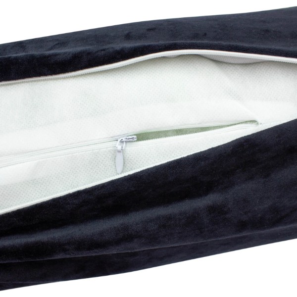 Фото - Подушка валик MirSon №8558 Velvet Line 28-0007 Black 100% Memory 60х20 см (2200006344797)