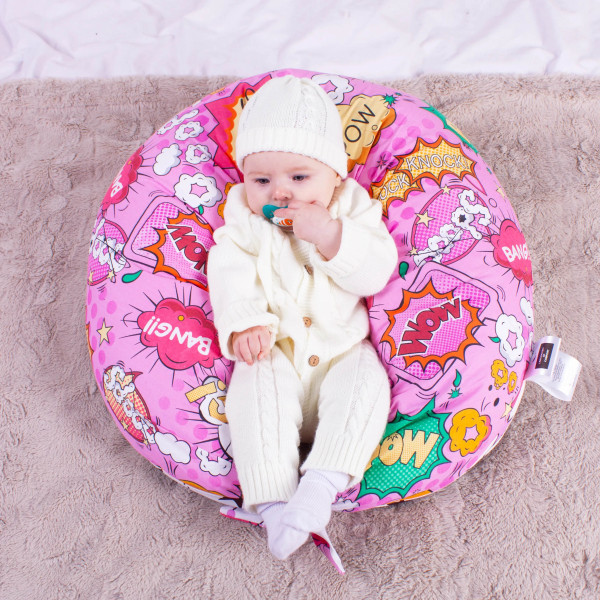 Фото - Подушка для годування MirSon №8324 Print Line 17-0512 Bombs pink Бязь 30х170х20 см (2200006200499)