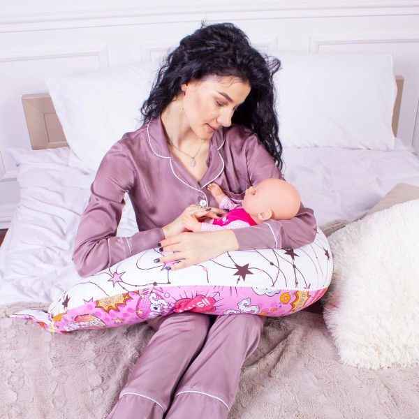 Фото - Подушка для годування MirSon №8324 Print Line 17-0512 Bombs pink Бязь 30х170х20 см (2200006200499)