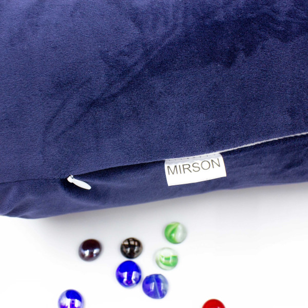 Фото - Подушка валик MirSon №8589 Velvet Line 28-0006 Navy blue Полистирол 100х20 см (2200006346692)