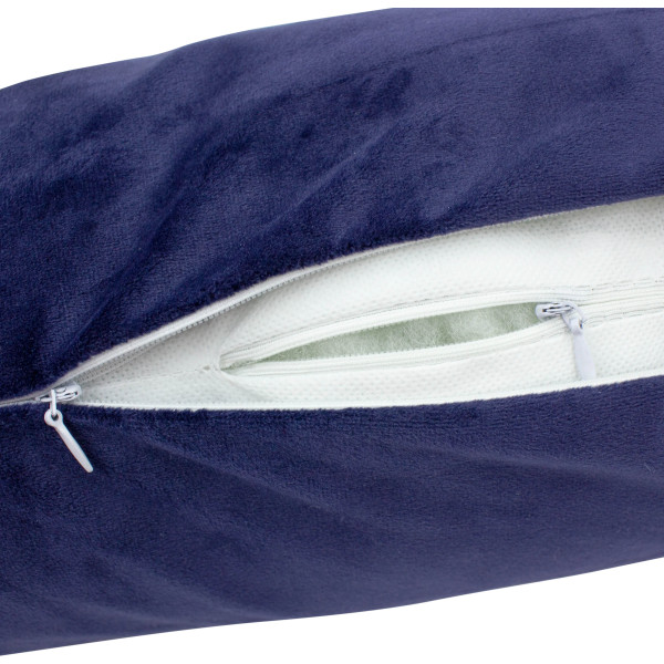 Фото - Подушка валик MirSon №8399 Velvet Line 28-0006 Navy blue BamBoo 70х16 см (2200006253808)