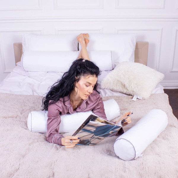 Фото - Подушка валик MirSon №8532 Naturale Line 11-2107 White 100% Memory 70х16 см (2200006343240)