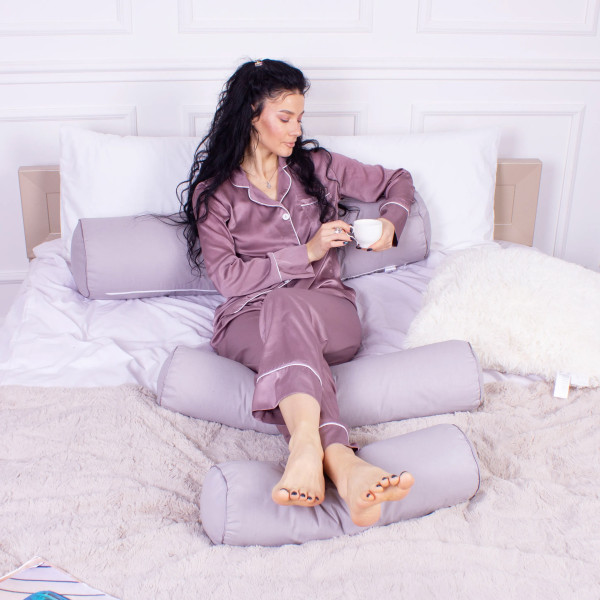 Фото - Подушка валик MirSon №8501 Naturale Line 16-5703 Light Gray 50% Memory 70х16 см (2200006341383)