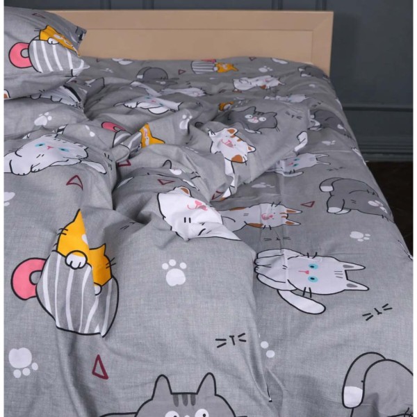 Фото - Комплект постельного белья детский MirSon Бязь 17-0665 Cream Kittens 110х140 (2200010064421)