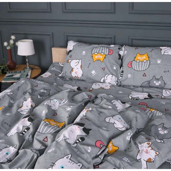 Фото - Комплект постельного белья детский MirSon Бязь 17-0665 Cream Kittens 110х140 (2200010064421)