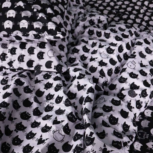 Фото - Простирадло полуторне MirSon Бязь 17-0673 Monochrome Meows 150х220 см (2200010184457)