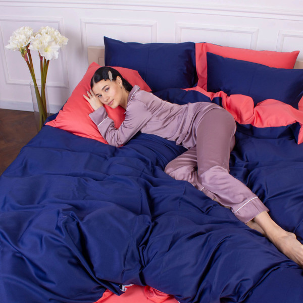 Фото - Комплект постельного белья MirSon King Size 0132+4052 Delphinium 220х240 (2200001169524)