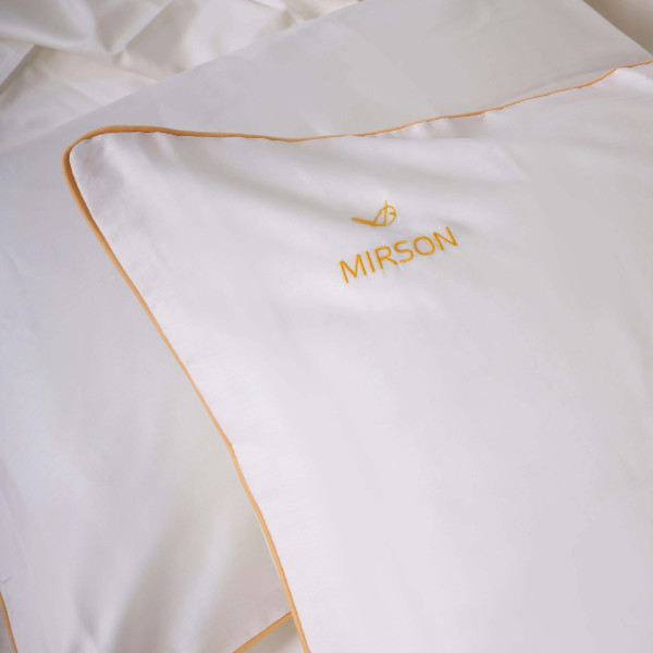 Фото - Комплект постельного белья MirSon Сатин ELIT 0001 Moko White "Fire Bird" 175х210 (2200008706449)