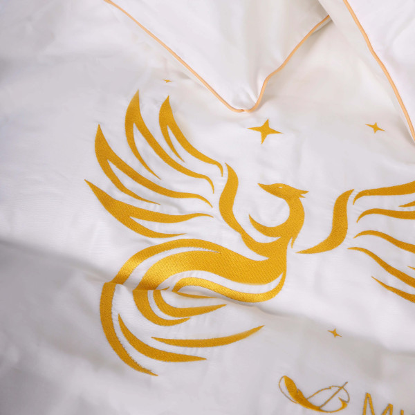 Фото - Комплект постельного белья MirSon Сатин ELIT 0001 Moko White "Fire Bird" 175х210 (2200008706449)