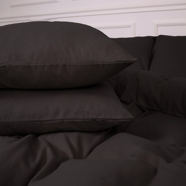 Фото - Простирадло євро MirSon Фланель 002 Black 200x220 см (2200009648595)