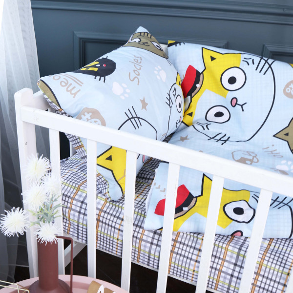 Фото - Комплект постельного белья детский MirSon Бязь Kids Time 18-0007 Cool Cat 110 x 140 см (2200007002450)