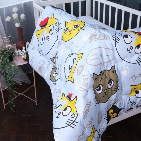 Фото - Комплект постельного белья детский MirSon Бязь Kids Time 18-0007 Cool Cat 110 x 140 см (2200007002450)