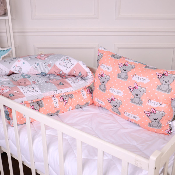Фото - Подушка стандартная MirSon Kids Time 20-0028 Little girl Teddy 50х70 см (2200009664267)