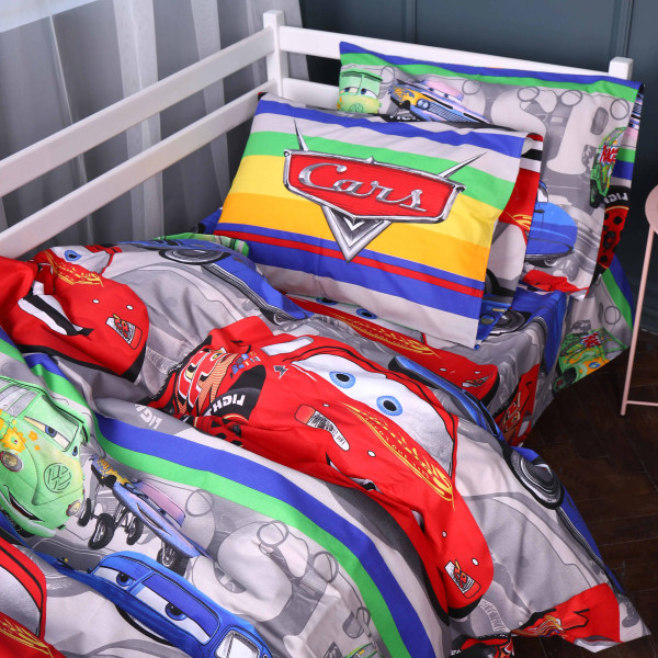 Фото - Комплект постільної білизни MirSon Бязь Kids Time Kids Time 17-0779 McQueen's Racing Dreams gray 175х210 см (2200011257952)