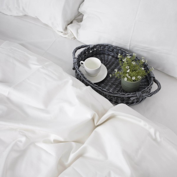 Фото - Комплект постельного белья MirSon King Size Сатин 0001 Moko White 220х240 см (2200001169401)