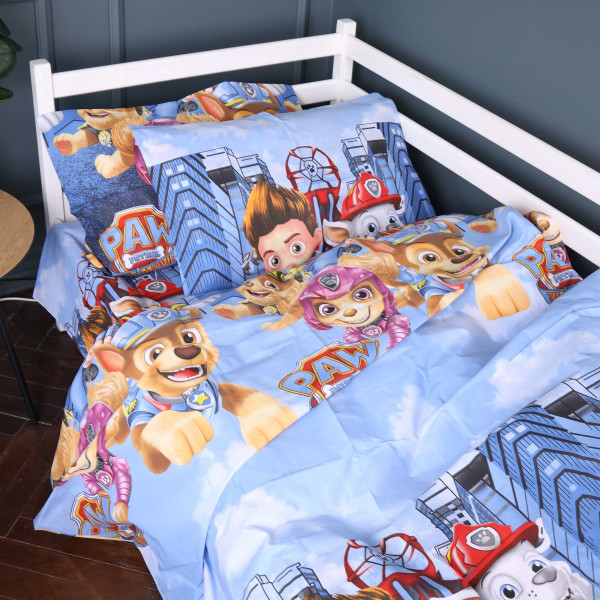 Фото - Комплект постільної білизни MirSon Бязь Mirson 17-0803 Paw Patrol Team 175х210 см (2200011446554)