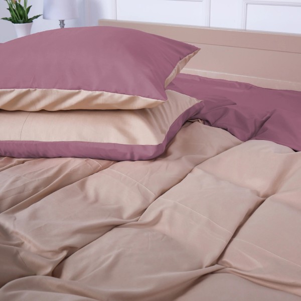Фото - Комплект постільної білизни MirSon Nazaret (17-1608 +15-1214) Mikrosatin Premium Двусторонній 2х143x210 см (2200007245932)
