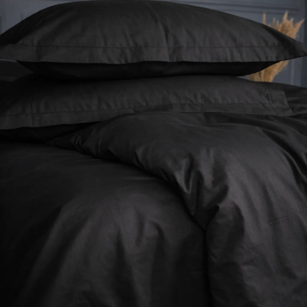 Фото - Комплект постільної білизни дитячий MirSon Poplin Line 099 Black 110 x 140 см (2200006277378)
