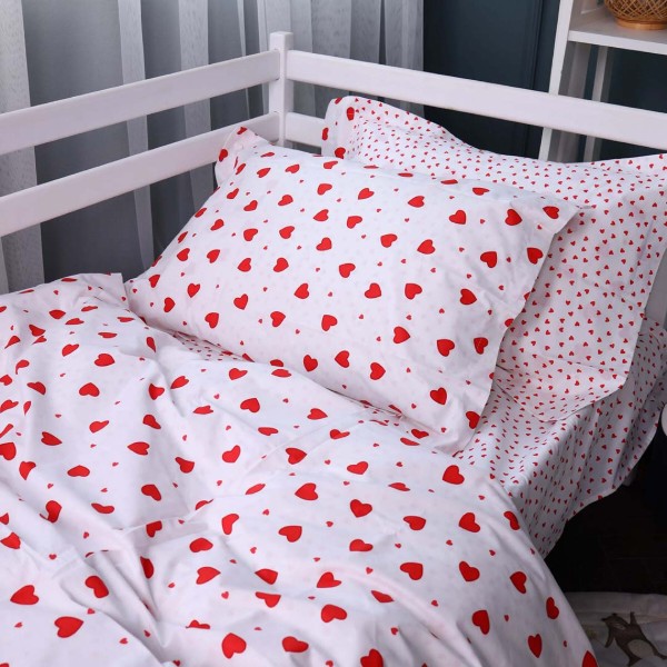 Фото - Комплект постельного белья детский MirSon Poplin Line Kids 01 Little Hearts 110х140 (2200009710346)