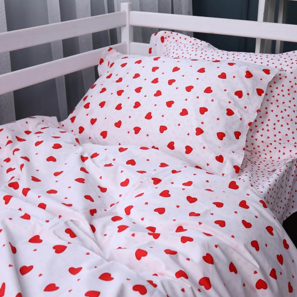 Фото - Комплект постельного белья детский MirSon Poplin Line Kids 01 Little Hearts 110х140 (2200009710346)