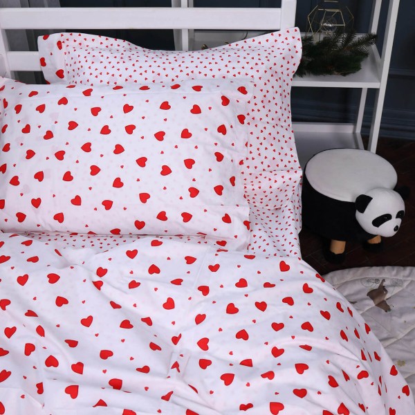 Фото - Комплект постельного белья детский MirSon Poplin Line Kids 01 Little Hearts 110х140 (2200009710346)