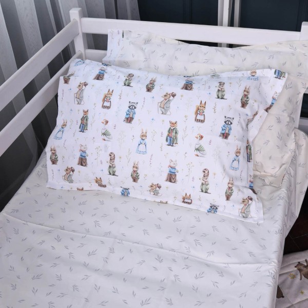 Фото - Комплект постільної білизни дитячий MirSon Poplin Line Kids 03 Animals 110х140 (2200009712869)