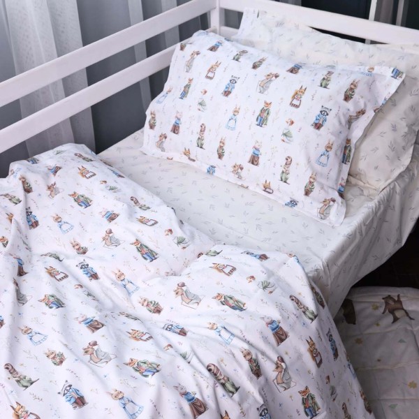 Фото - Комплект постільної білизни дитячий MirSon Poplin Line Kids 03 Animals 110х140 (2200009712869)