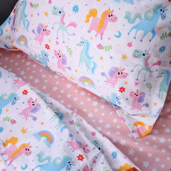 Фото - Комплект постільної білизни дитячий MirSon Poplin Line Kids 05 Pony 110х140 (2200009715389)
