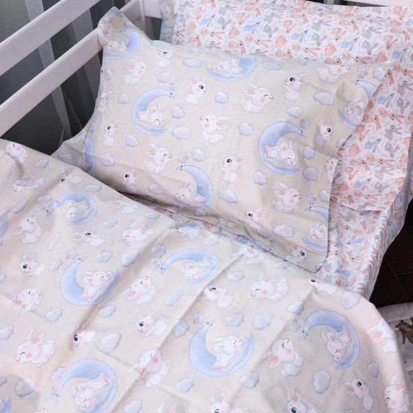 Фото - Комплект постельного белья детский MirSon Poplin Line Kids 07 Rabbits 110х140 (2200009717901)