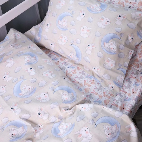 Фото - Комплект постельного белья детский MirSon Poplin Line Kids 07 Rabbits 110х140 (2200009717901)