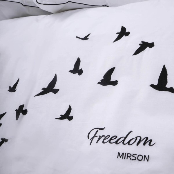 Фото - Комплект постільної білизни MirSon Ranforce Elite 11-2107 White Freedom 200х220 см (2200008700454)