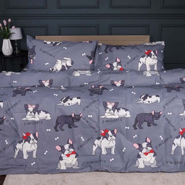 Фото - Комплект постельного белья детский MirSon Ranforce Elite 17-0663 Cute Pug 110х140 (2200009851063)