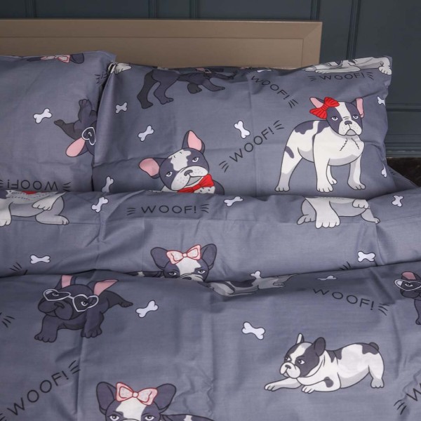 Фото - Комплект постельного белья детский MirSon Ranforce Elite 17-0663 Cute Pug 110х140 (2200009851063)