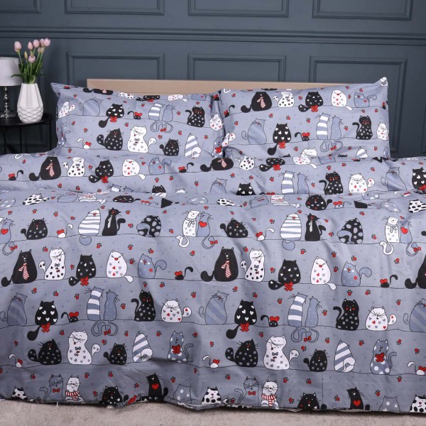 Фото - Комплект постільної білизни дитячий MirSon Ranforce Elite 17-0671 With Love, Cats 110х140 (2200010178418) Фото - Комплект постільної білизни дитячий MirSon Ranforce Elite 17-0671 With Love, Cats 110х140 (2200010178418)